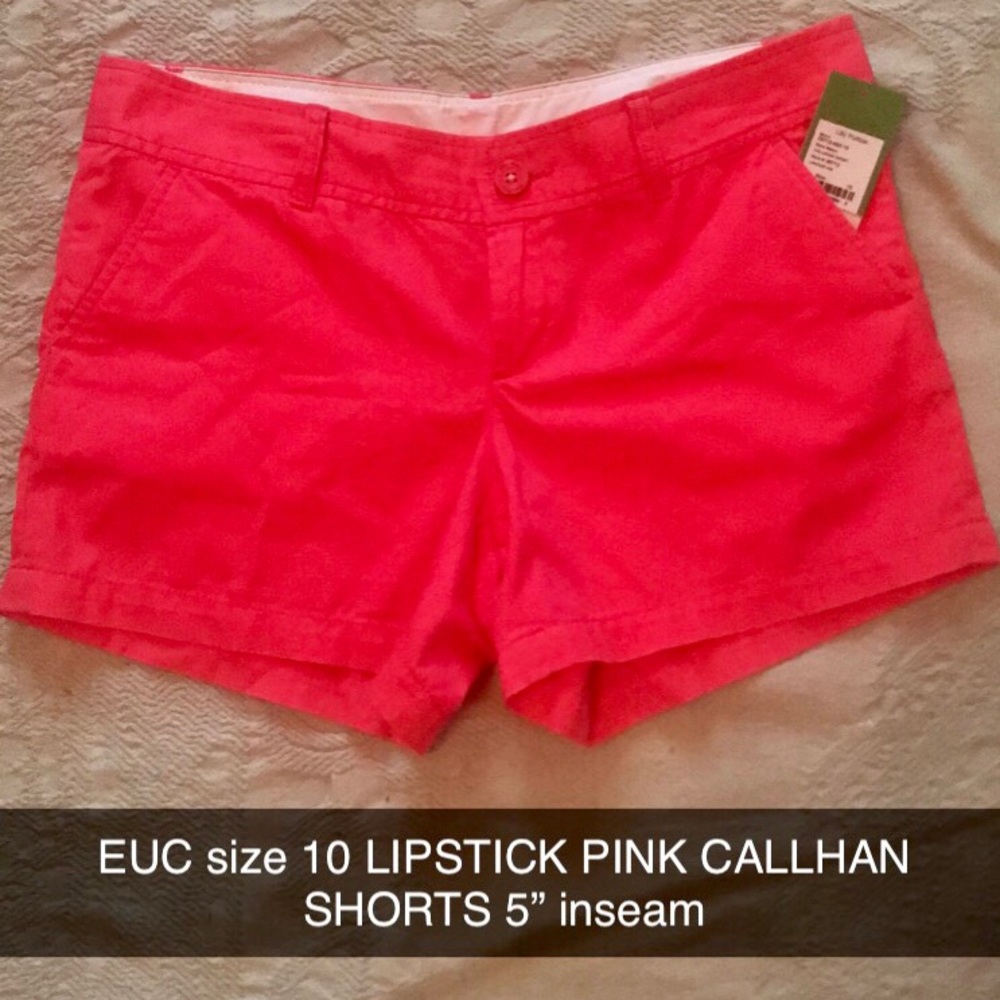 EUC LILLY PULITZER CALLAHAN SHORTS LIPSTICK PINK